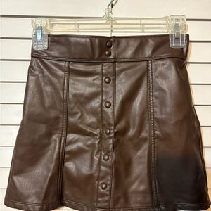 Abercrombie Kids Brown Faux Leather Mini Skirt